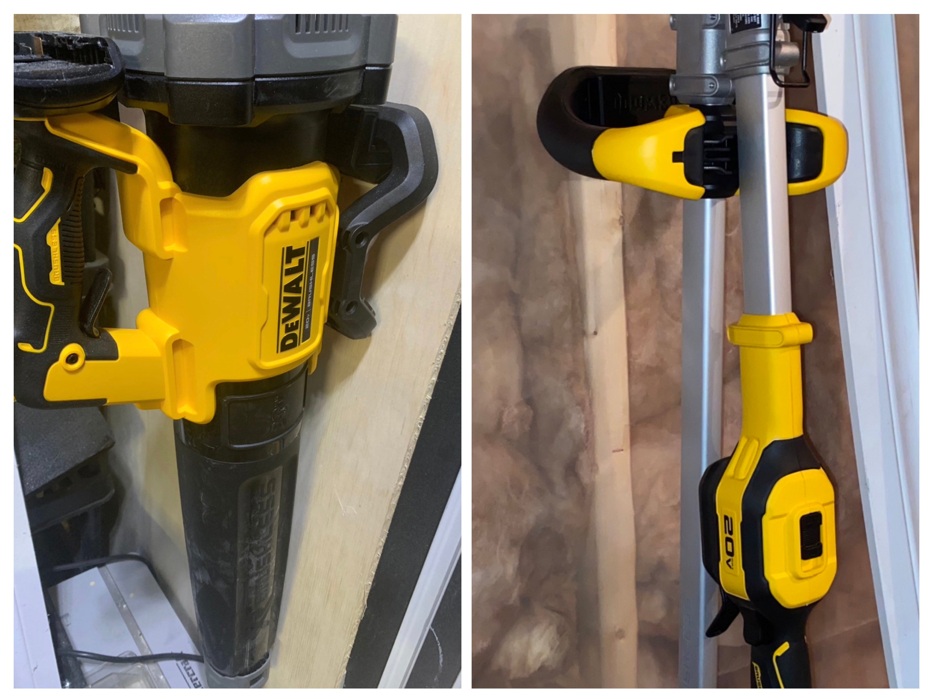 Dewalt leaf blower/ trimmer wall mount