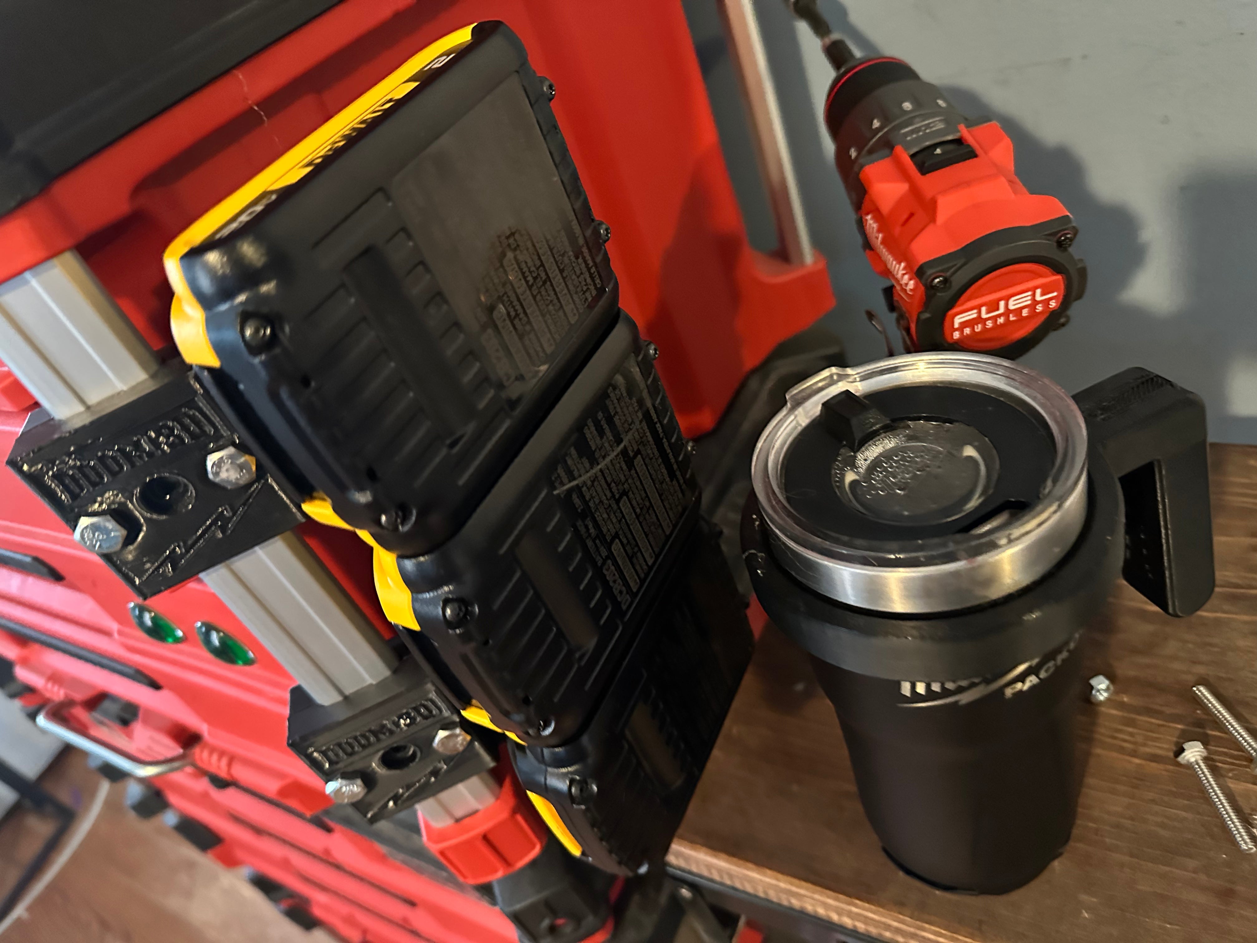 Milwaukee Packout Dewalt battery rack