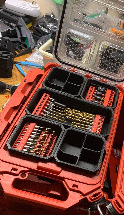 Small square bit bin for Milwaukee slim box - PETG