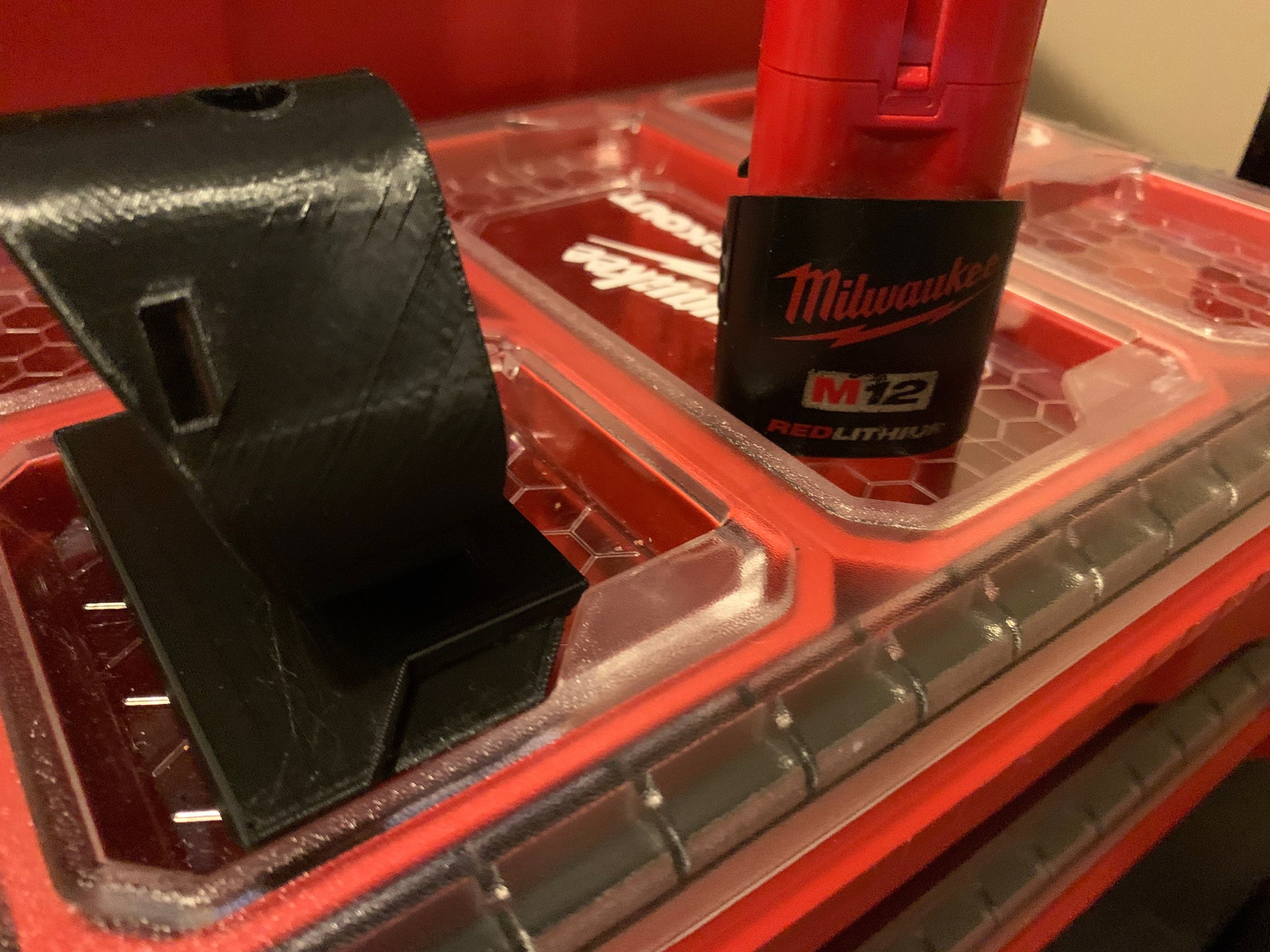locking Milwaukee M12 battery Packout insert