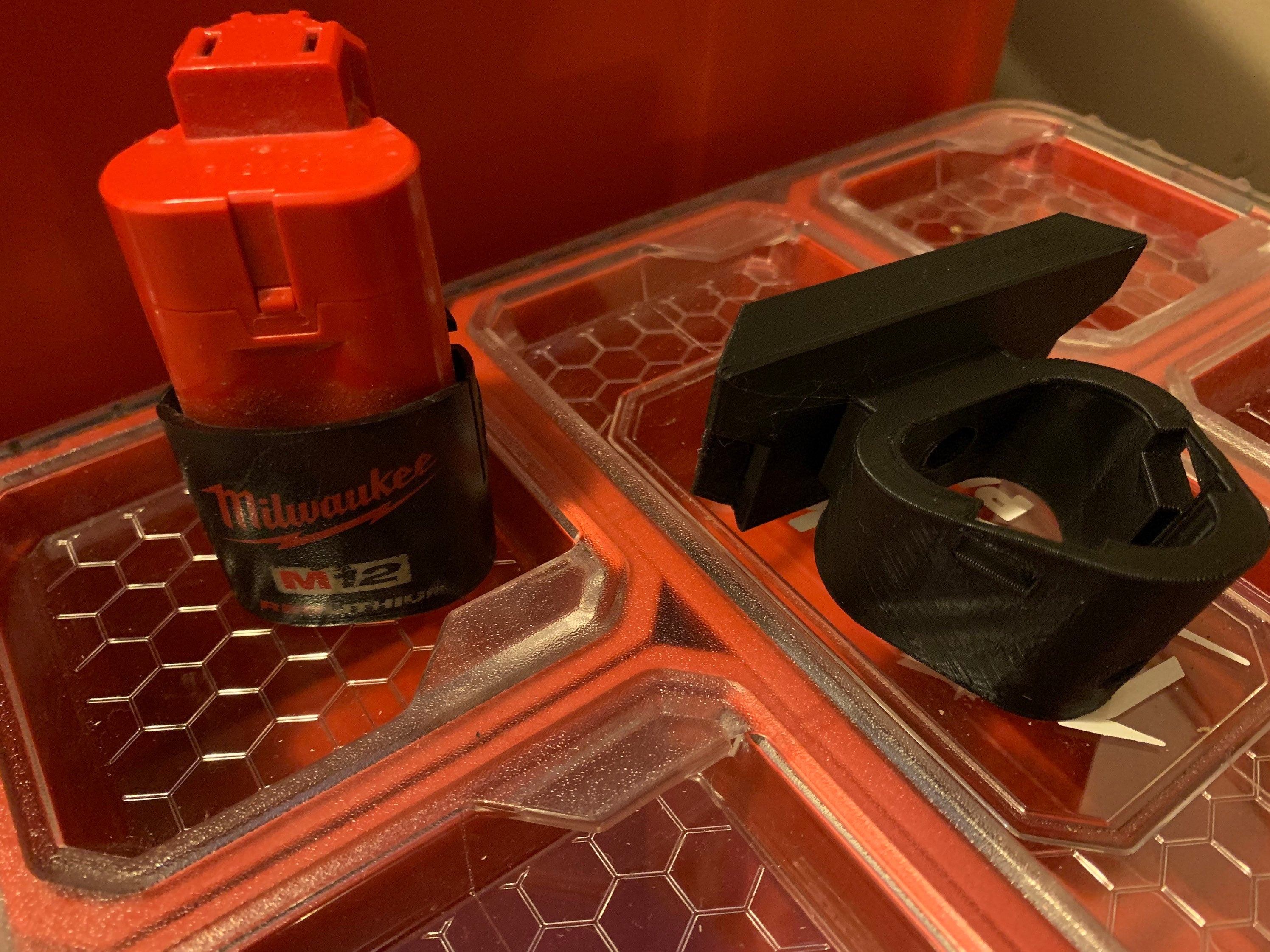 locking Milwaukee M12 battery Packout insert