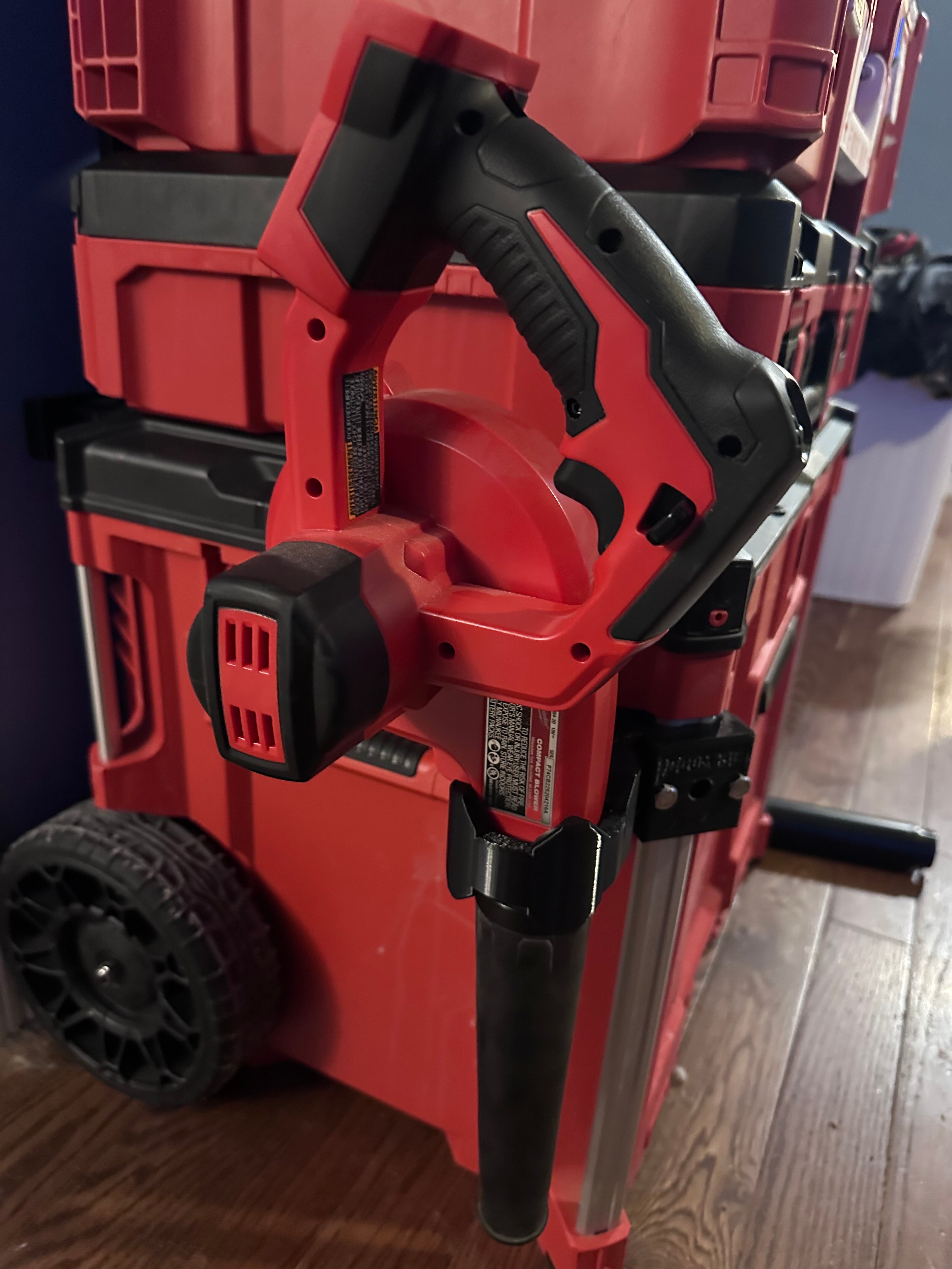 Milwaukee M18 Compact Blower Side Rail Mount – Compatible with Packout Toolbox Rails – Fits Model 0884-20