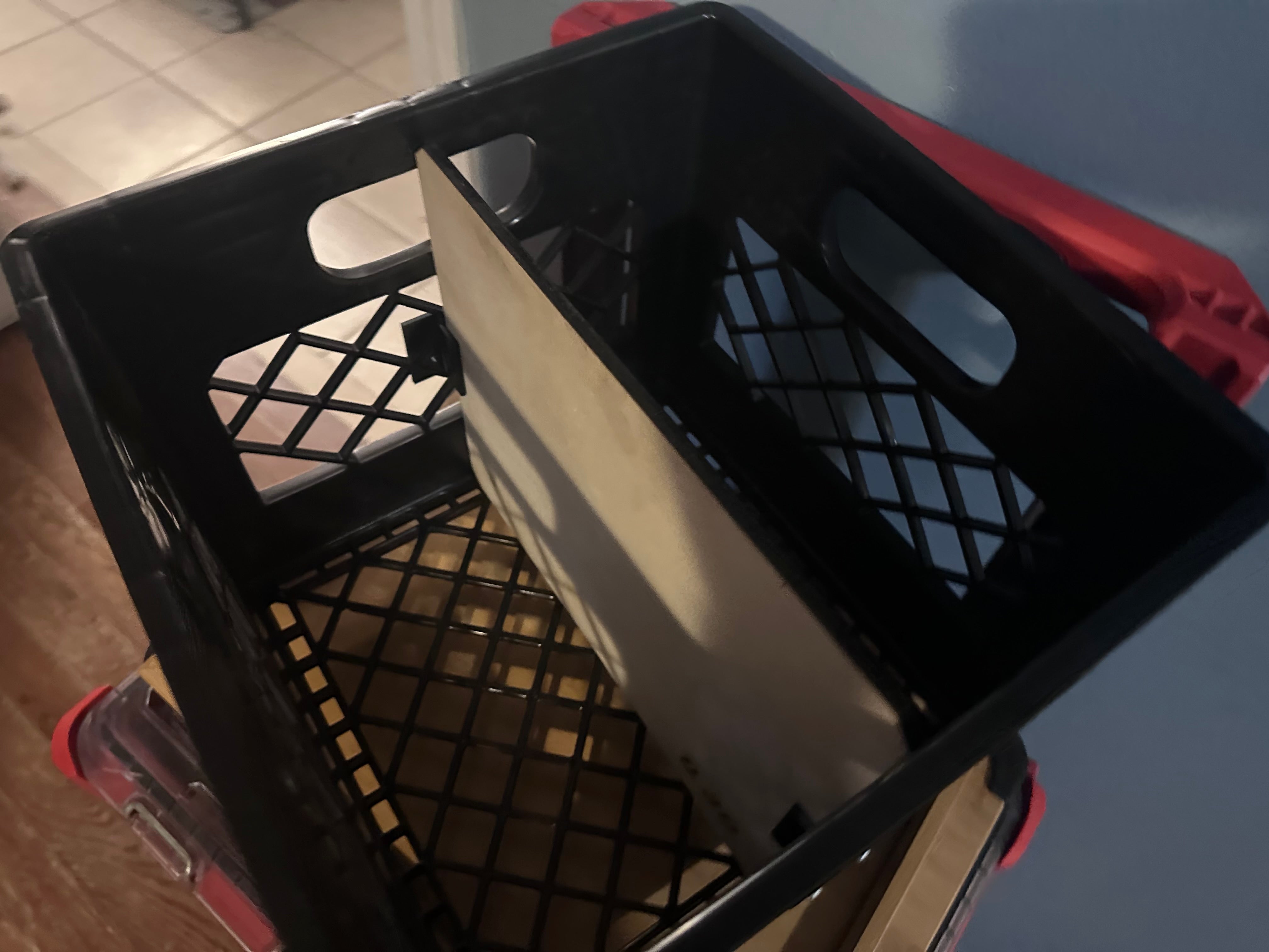 Milk Crate Divider Kit – Compatible With Home Depot HDX Crates | Includes Divider Board & Mounting Brackets