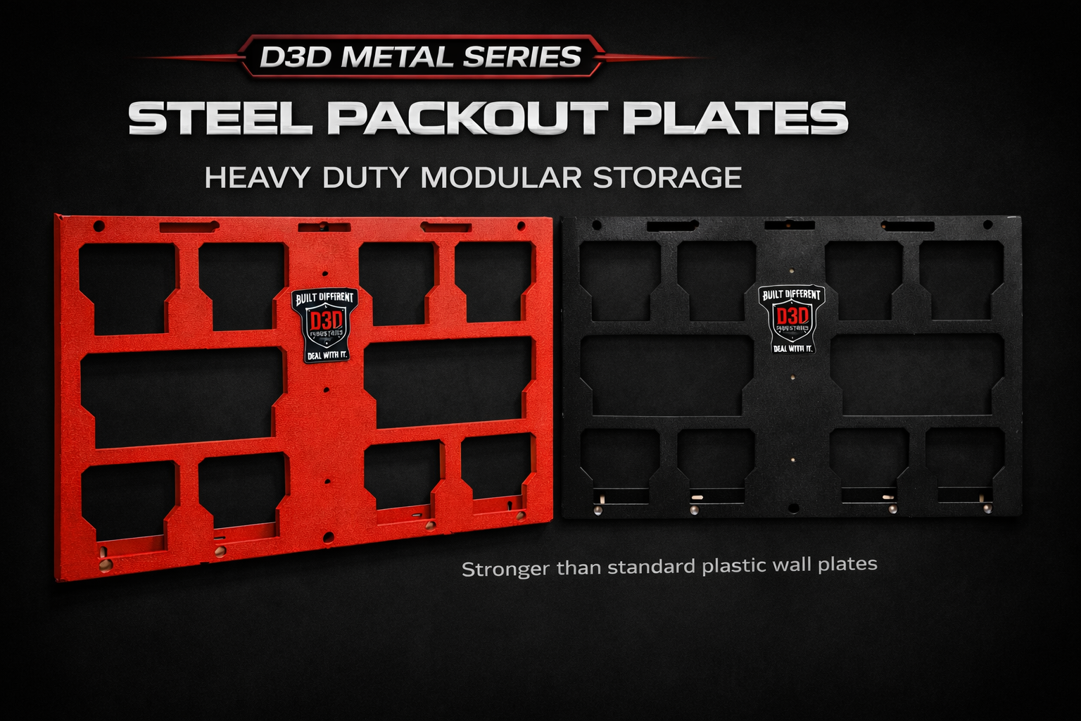 D3D Metal Series Steel Packout Wall Plate – Heavy Duty Modular Organizer Panel Built for Durability