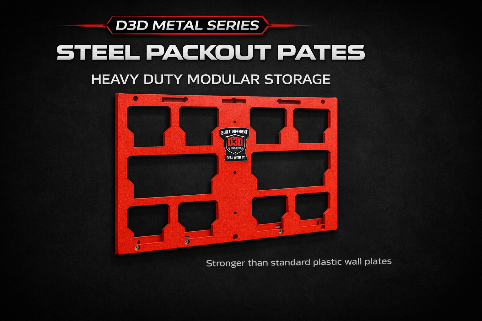 D3D Metal Series Steel Packout Wall Plate – Heavy Duty Modular Organizer Panel Built for Durability